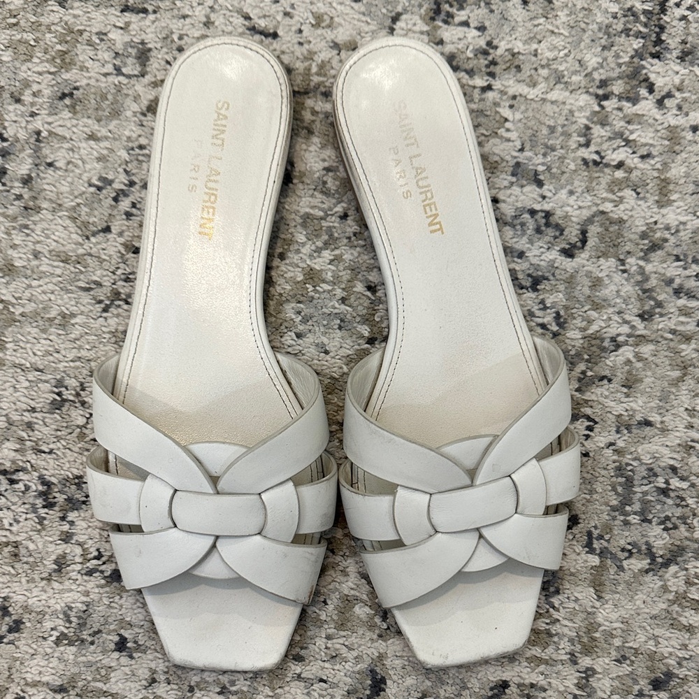 Saint Laurent Tribute White Women's Sandals